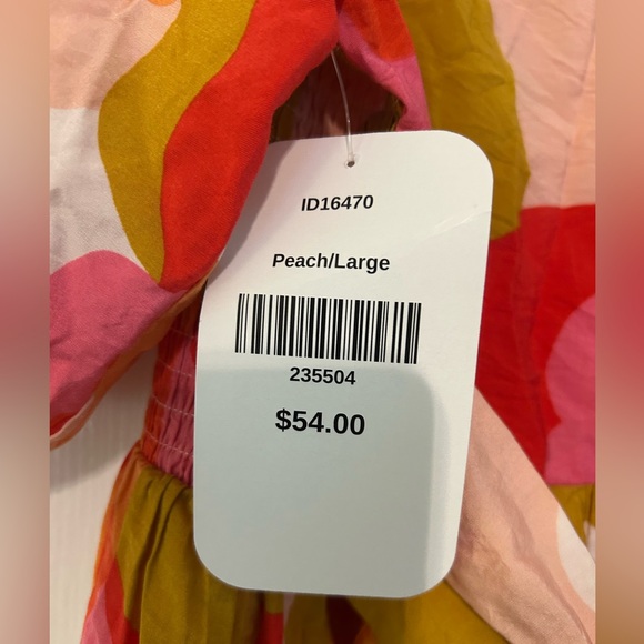 ODDI Printed Smocked Puff Sleeve Mini Dress NWT size Large - Picture 4 of 7